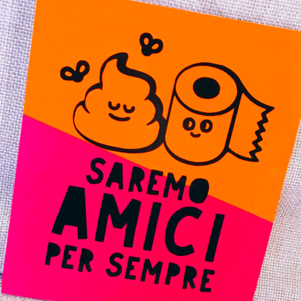 02-CACCA_amici_fucsia_quadretto_adesivo_serezze