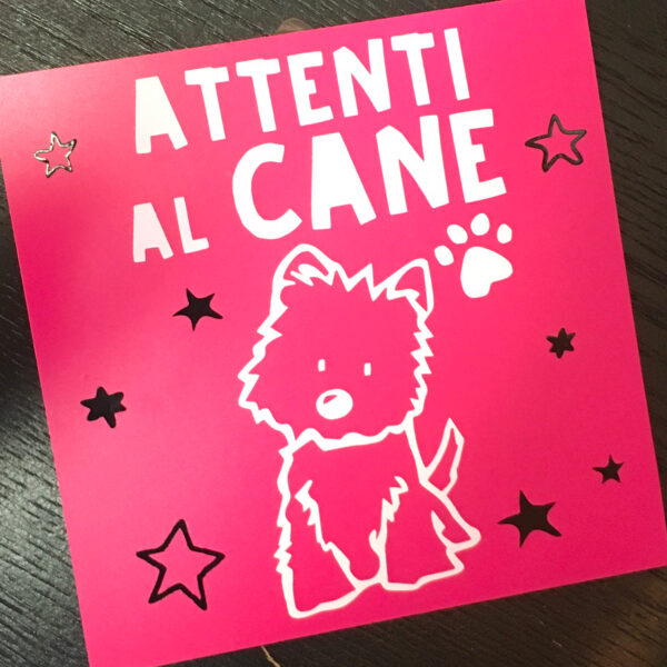 02-attenti_al_cane_FUCSIA3_quadretto_adesivo_serezze