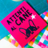 04-attenti_al_cane_FUCSIA_quadretto_adesivo_serezze