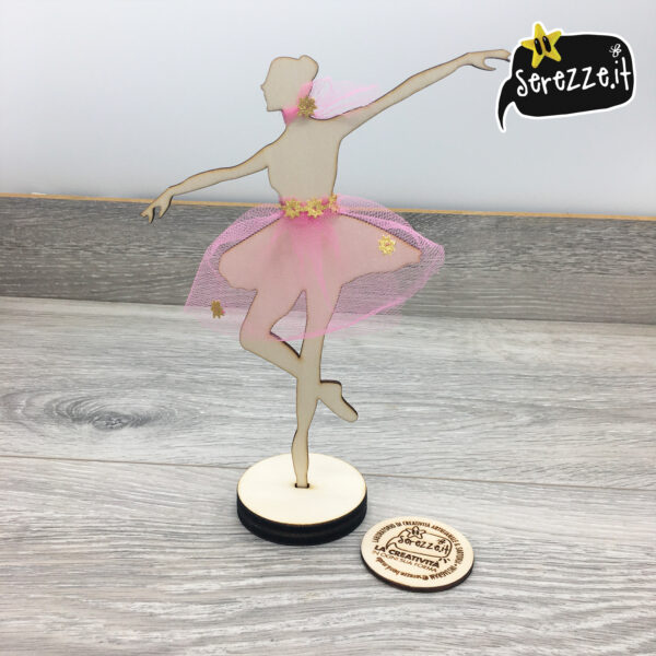 01_BALLERINA_rosa_stelleORO_nastrini_laser_serezze topper cake