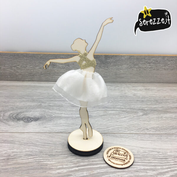 02_BALLERINA_bianco_oro_nastrini_laser_serezze topper cake