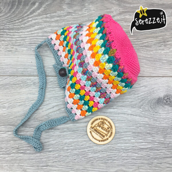 02_TRACOLLA_secchielloARCOBALENO_uncinetto_serezze tracolla cotone