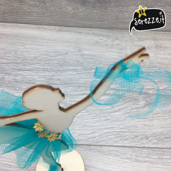 04_BALLERINA_azzurra_ORO_nastrini_laser_serezze topper cake