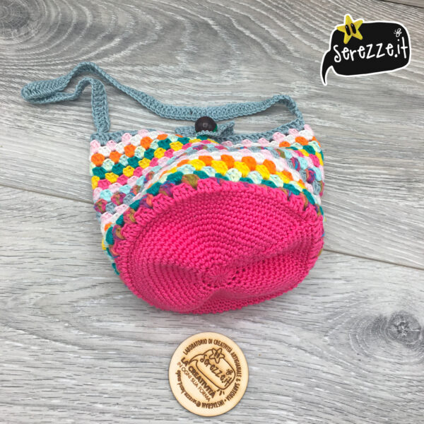 05_TRACOLLA_secchielloARCOBALENO_uncinetto_serezze tracolla cotone