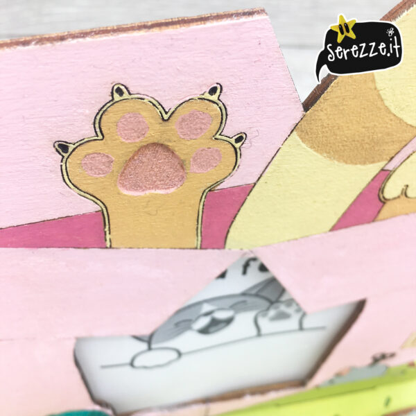 06_CASETTAfoto_GATTO-giallo_rosa_profilo-laser_serezze porta foto